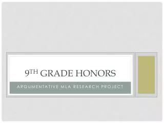 9 th Grade Honors