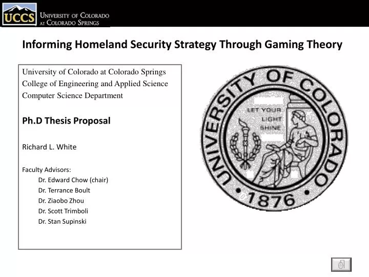 informing homeland security strategy through gaming theory