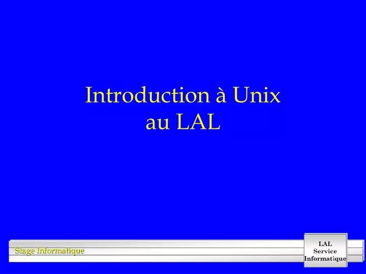 introduction unix au lal