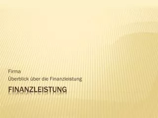 firma berblick ber die finanzleistung