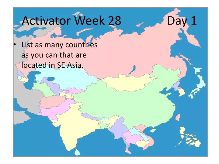 activator week 28 day 1