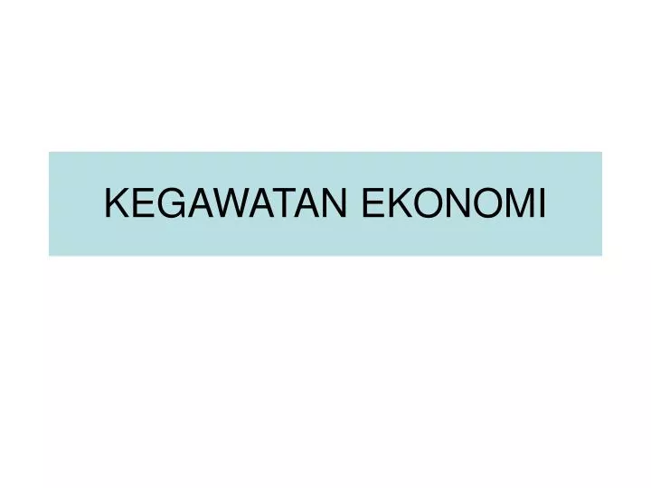 kegawatan ekonomi