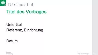 titel des vortrages