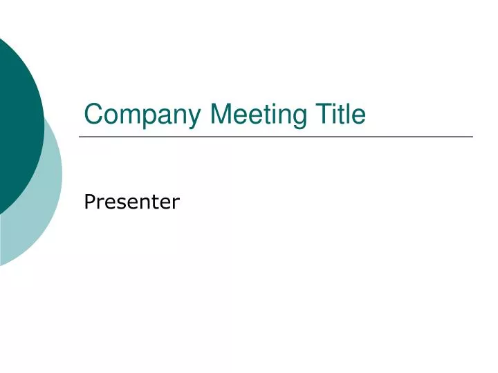 company meeting title