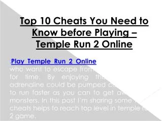 Play Temple Run 2 Online