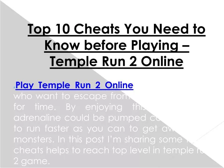 Temple run best sale free online