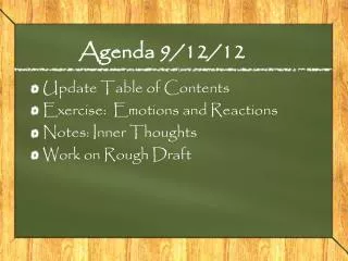 Agenda 9/12/12