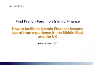 Islamic Finance in the Middle East: Why is Islamic Finance currently en vogue