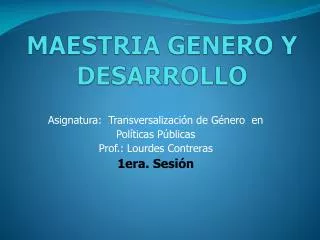 maestria genero y desarrollo
