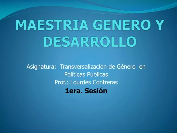 maestria genero y desarrollo