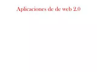 aplicaciones de de web 2 0