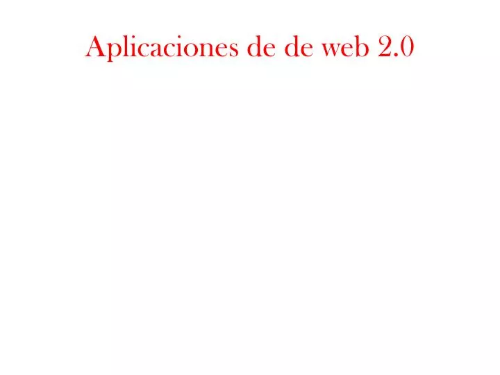 aplicaciones de de web 2 0