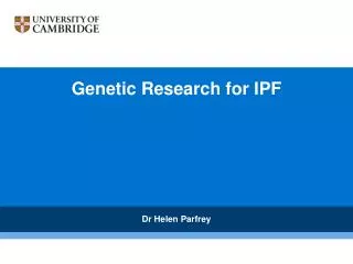 Genetic Research for IPF