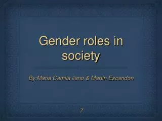 Gender roles in society