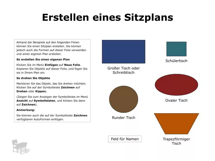 erstellen eines sitzplans