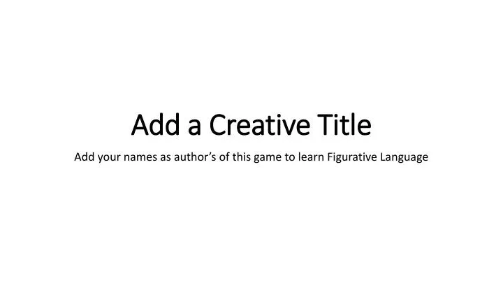 add a creative title