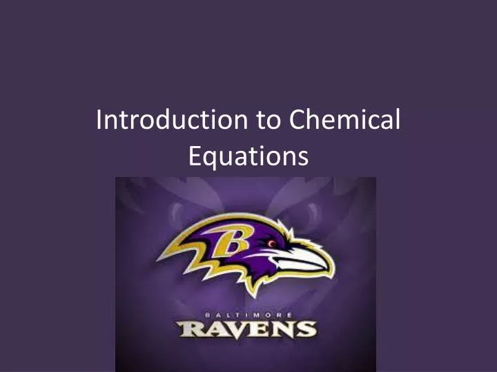 introduction to chemical equations