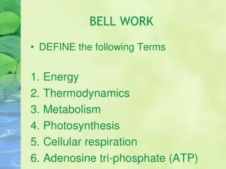 BELL WORK