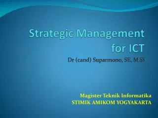 strategic management for ict