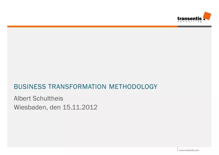 business transformation methodology