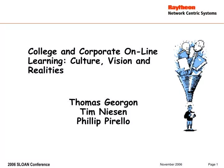 college and corporate on line learning culture vision and realities