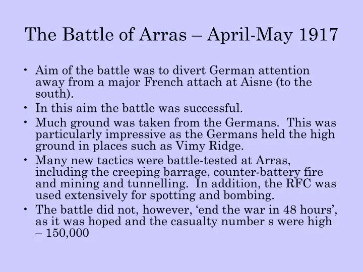 the battle of arras april may 1917