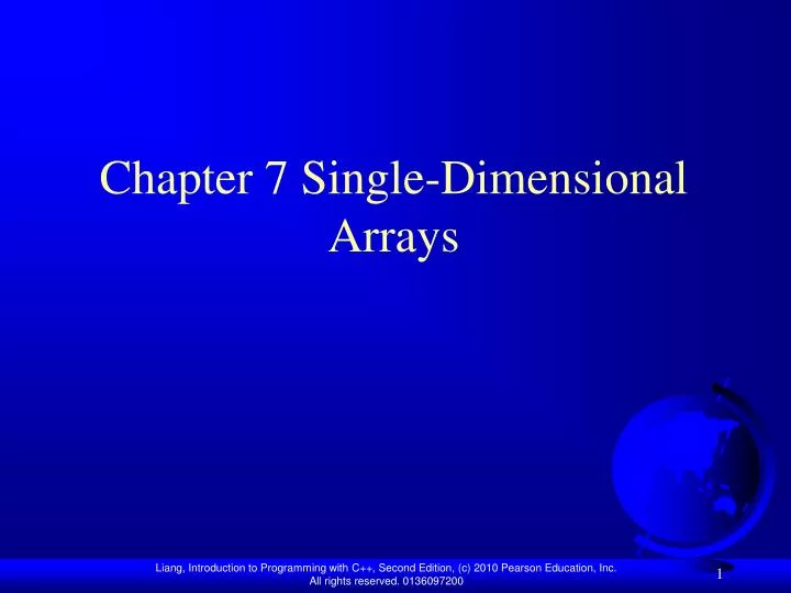 chapter 7 single dimensional arrays