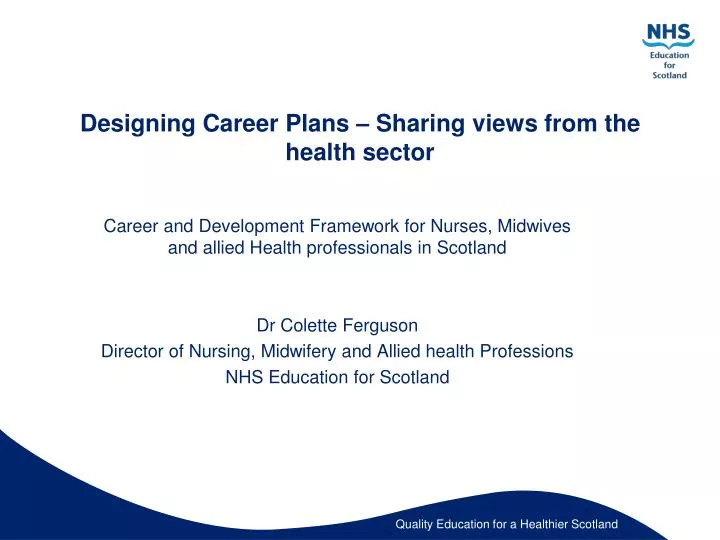 designing career plans sharing views from the health sector