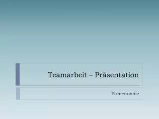 teamarbeit pr sentation
