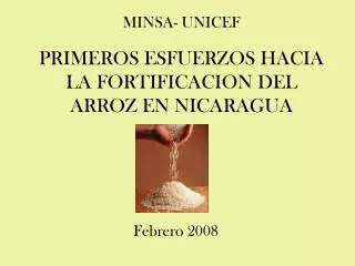 primeros esfuerzos hacia la fortificacion del arroz en nicaragua