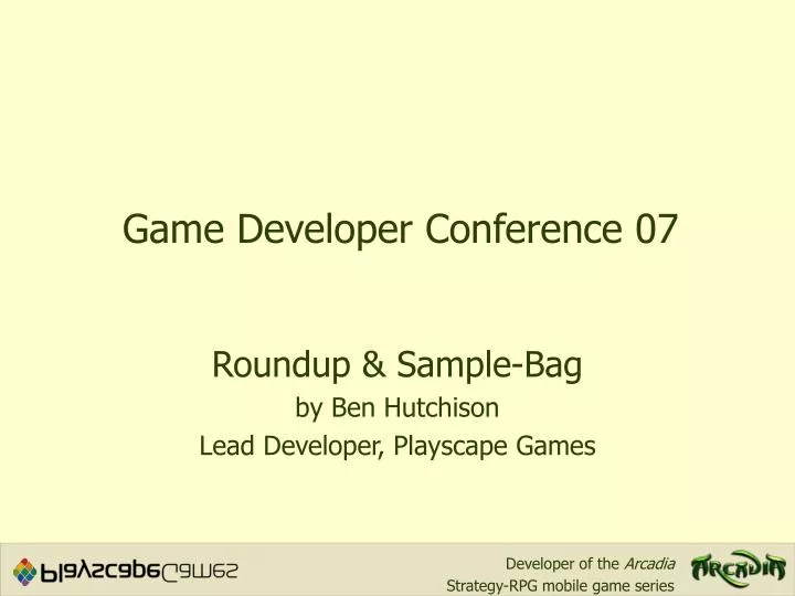 game developer conference 07