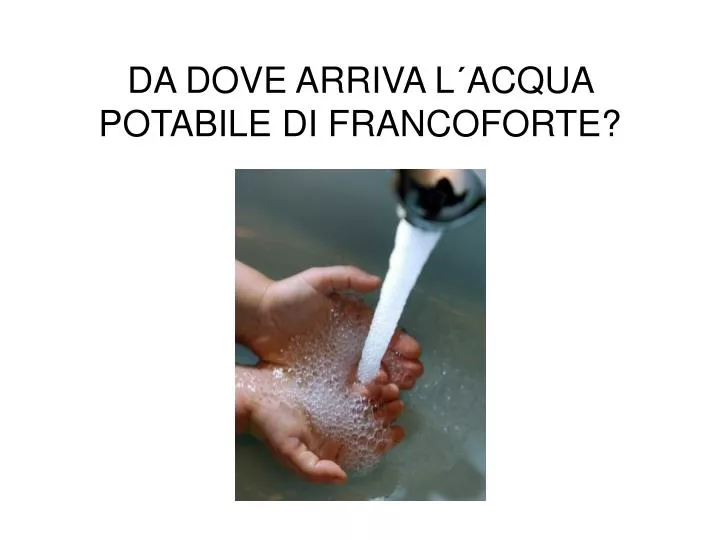 da dove arriva l acqua potabile di francoforte