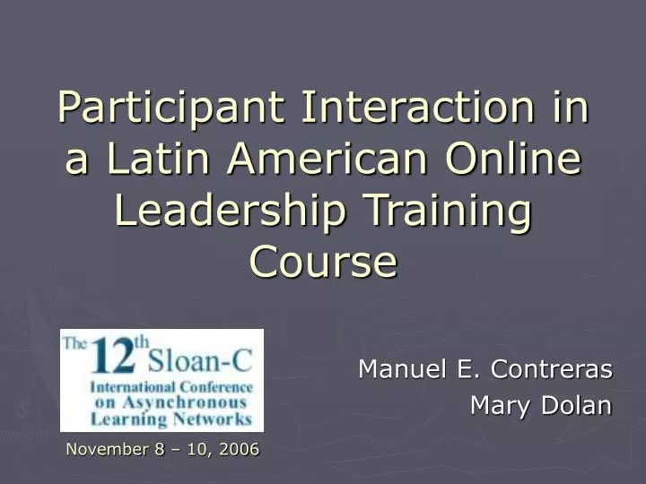 participant interaction in a latin american online leadership training course