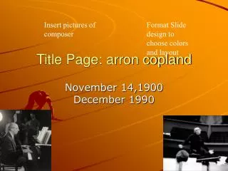 Title Page: arron copland