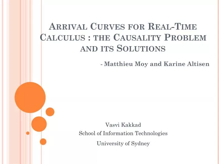 arrival curves for real time calculus the causality problem and its solutions