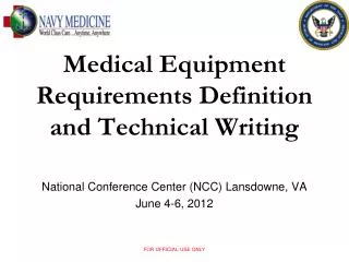 Medical Equipment Requirements Definition and Technical Writing