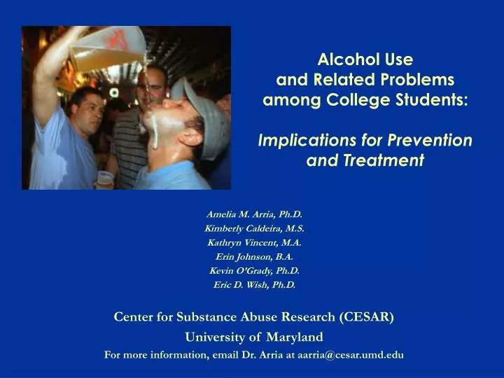 alcohol use and related problems among college students implications for prevention and treatment