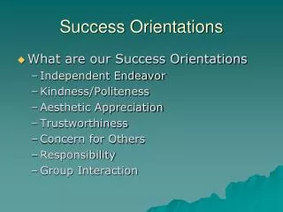 Success Orientations