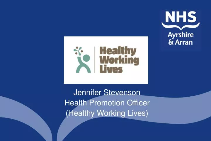 jennifer stevenson health promotion officer healthy working lives