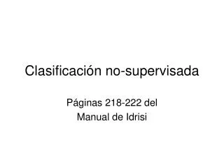 clasificaci n no supervisada