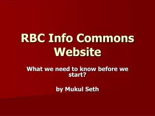 RBC Info Commons Website