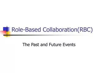 Role-Based Collaboration(RBC)