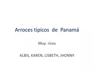 arroces t picos de panam
