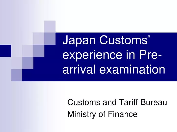 japan customs experience in pre arrival examination