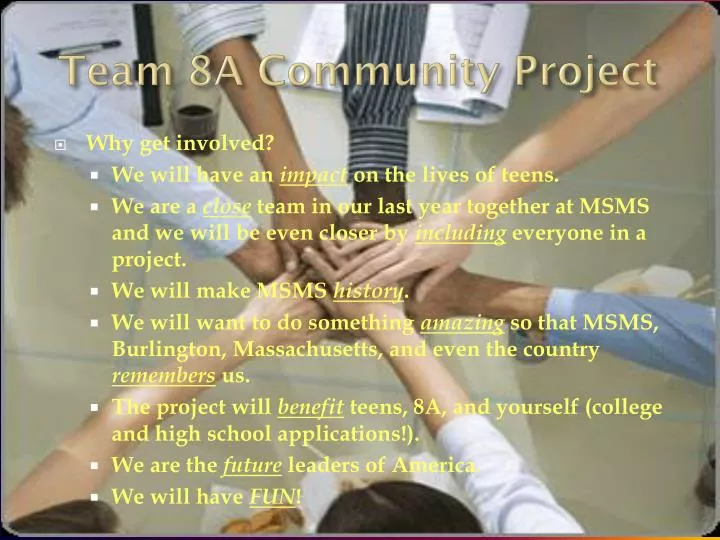 team 8a community project