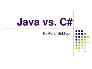 java vs c