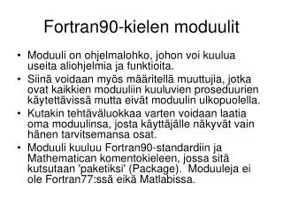fortran90 kielen moduulit