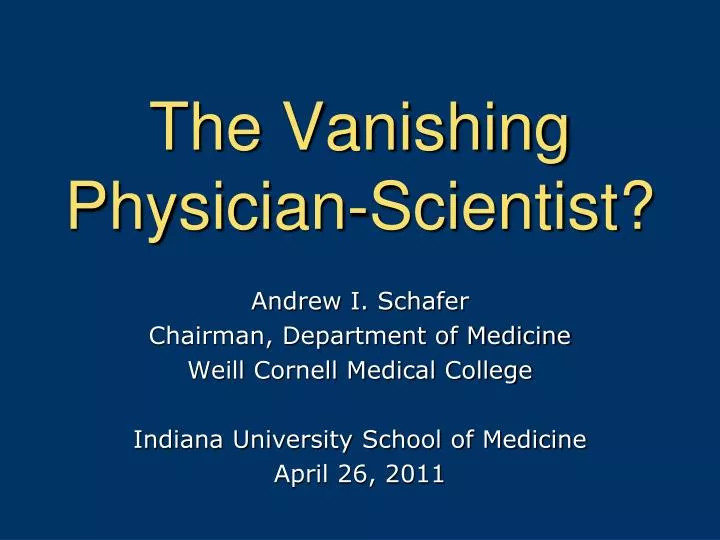 the vanishing physician scientist