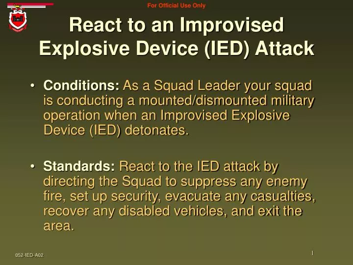 react to an improvised explosive device ied attack