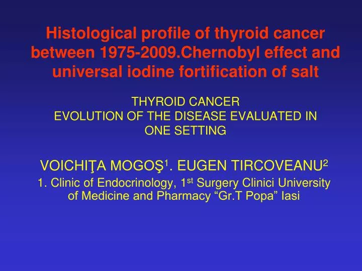 thyroid cancer evolution of the disease evaluated in one setting